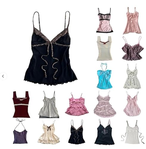 Damen Sexy Spaghettiträger Tops - Vintage Y2K Geparden-Print Cropped Camisole Slim Fit Ärmelloses Tank Top für Sommer Casual Streetwear Ausgehen Party Damen Sexy Spaghettiträger Tops - Vintage Y2K Geparden-Print Cropped Camisole Slim Fit Ärmelloses Tank Top für Sommer Casual Streetwear Ausgehen Party von Generisch