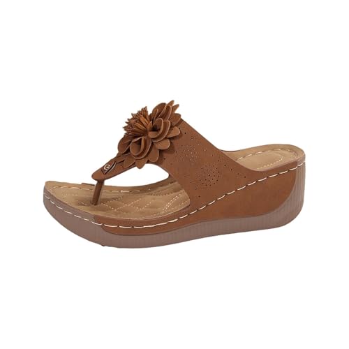 Damen-Sommer-Hausschuhe mit offenem Zehenbereich, atmungsaktiv, hohl, bequem, Freizeit, Slope mit Clip-Toe, Bad-Hausschuhe für Frauen und Bademantel, Frottee, braun, 38 EU Damen-Sommer-Hausschuhe mit offenem Zehenbereich, atmungsaktiv, hohl, bequem, Freizeit, Slope mit Clip-Toe, Bad-Hausschuhe für Frauen und Bademantel, Frottee, braun, 38 EU von Generisch