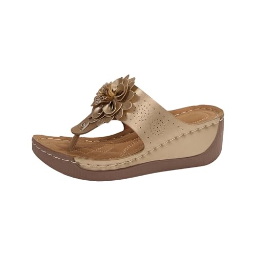 Damen-Sommer-Hausschuhe mit offenem Zehenbereich, atmungsaktiv, hohl, bequem, Freizeit, Slope mit Clip-Toe, Bad-Hausschuhe für Frauen und Bademantel, Frottee, gold, 37.5 EU Damen-Sommer-Hausschuhe mit offenem Zehenbereich, atmungsaktiv, hohl, bequem, Freizeit, Slope mit Clip-Toe, Bad-Hausschuhe für Frauen und Bademantel, Frottee, gold, 37.5 EU von Generisch