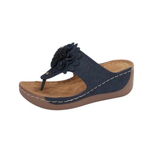 Damen-Sommer-Hausschuhe mit offenem Zehenbereich, atmungsaktiv, hohl, bequem, Freizeit, Slope mit Clip-Toe, Bad-Hausschuhe für Frauen und Bademantel, Frottee, navy, 38 EU Damen-Sommer-Hausschuhe mit offenem Zehenbereich, atmungsaktiv, hohl, bequem, Freizeit, Slope mit Clip-Toe, Bad-Hausschuhe für Frauen und Bademantel, Frottee, navy, 38 EU von Generisch