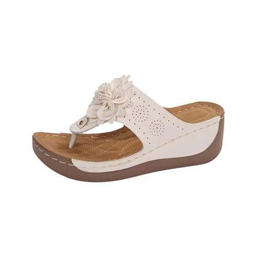 Damen-Sommer-Hausschuhe mit offenem Zehenbereich, atmungsaktiv, hohl, bequem, Freizeit, Slope mit Clip-Toe, Bad-Hausschuhe für Frauen und Bademantel, Frottee, weiß, 40.5 EU Damen-Sommer-Hausschuhe mit offenem Zehenbereich, atmungsaktiv, hohl, bequem, Freizeit, Slope mit Clip-Toe, Bad-Hausschuhe für Frauen und Bademantel, Frottee, weiß, 40.5 EU von Generisch