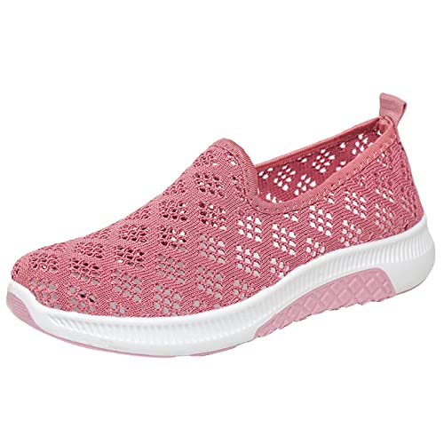 Damen-Sommerschuhe, modisch, Freizeitschuhe, Netzstoff, flache Schuhe, atmungsaktiv, Valentinstagsgeschenk für Ihn, rose, 38 EU von Generisch