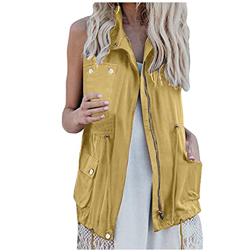 Damen Steppenweste Herren Winterweste Lang/Kurz Übergangsweste Atmungsaktive Funktionsweste Ärmellose Steppjacke Vintage Jeansweste Gesteppt Waistcoat Anzugweste Westen Warmer Daunenmantel von Generisch