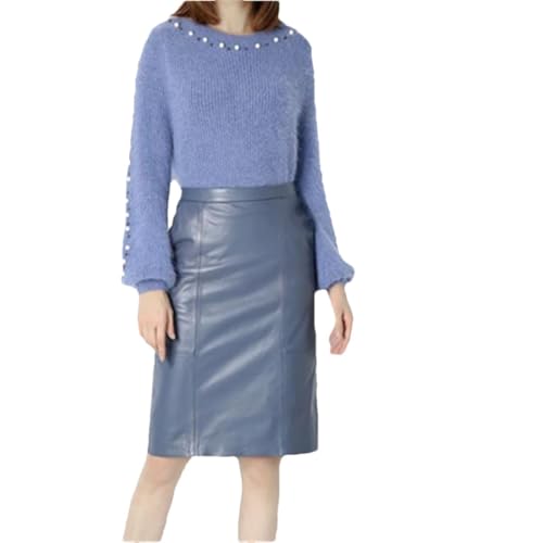 Damen Winter Leder Midi Lang Wickelrock Elegant Dunkelblau Sexy Röcke, blau, L Damen Winter Leder Midi Lang Wickelrock Elegant Dunkelblau Sexy Röcke, blau, L von Generisch