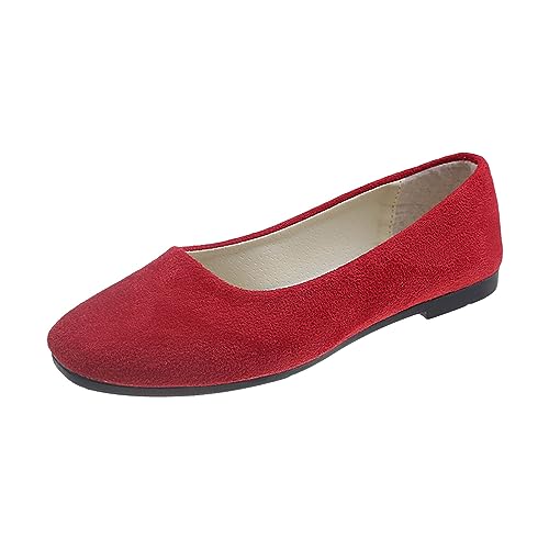 Damen und Mädchen, einfarbig, große Größe, Slipper, flach, bequem, lässig, niedlich, sexy Sandalen für Damen, rot, 36.5 EU Damen und Mädchen, einfarbig, große Größe, Slipper, flach, bequem, lässig, niedlich, sexy Sandalen für Damen, rot, 36.5 EU von Generisch