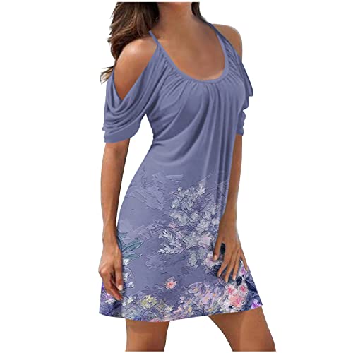 Damenkleider, lässiges Sommerkleid 2024, lockere Passform, bequem, kurzärmelig, violett, Small Damenkleider, lässiges Sommerkleid 2024, lockere Passform, bequem, kurzärmelig, violett, Small von Generisch