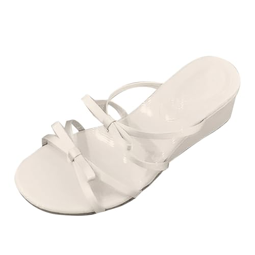 Damenschuhe, Schleife, Sandalen, Sommer, Außenkleidung, französischer Schönheitsstil, Slope-Heels, High Heels, Hausschuhe, Damen-Flip-Flops, weiß, 37 EU Damenschuhe, Schleife, Sandalen, Sommer, Außenkleidung, französischer Schönheitsstil, Slope-Heels, High Heels, Hausschuhe, Damen-Flip-Flops, weiß, 37 EU von Generisch