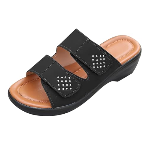 Damenschuhe, Sommer, Urlaub, Strand, Hausschuhe, Outdoor, leicht, Keilabsatz, römische Schuhe, Fischmaul, ein Wort, lässige Slider, Damen-Hausschuhe, Größe 39, Schwarz , 38 EU Damenschuhe, Sommer, Urlaub, Strand, Hausschuhe, Outdoor, leicht, Keilabsatz, römische Schuhe, Fischmaul, ein Wort, lässige Slider, Damen-Hausschuhe, Größe 39, Schwarz , 38 EU von Generisch