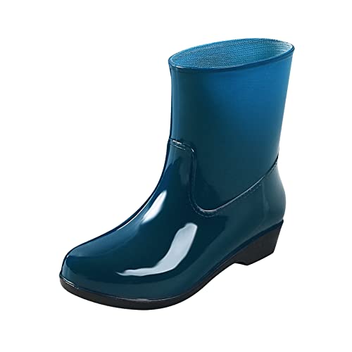 Damenschuhe, kurze Regenstiefel für Damen, knöchelhoch, Regenstiefel, Schlupfstiefel, Gummistiefel, Gartenschuhe, Damen-Schlupfschuh, grün, 38 EU von Generisch