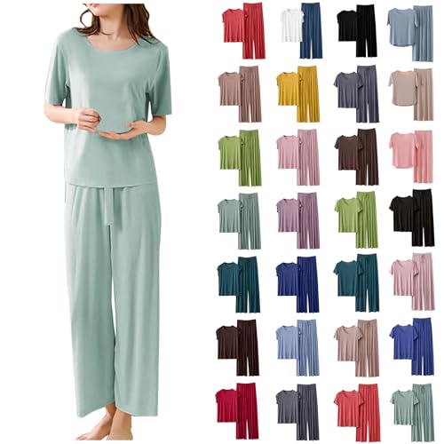 Day Prime Deals Damen Loungewear Set Sommer Kurzarm T Shirt und Lang Schlafanzughosen Homewear 2 Pieces Outfits Elegant Pyjama Rundhals Elastischer Bund Sleepwear Hausanzug Outdoor Freizeit Sets Day Prime Deals Damen Loungewear Set Sommer Kurzarm T Shirt und Lang Schlafanzughosen Homewear 2 Pieces Outfits Elegant Pyjama Rundhals Elastischer Bund Sleepwear Hausanzug Outdoor Freizeit Sets von Generisch