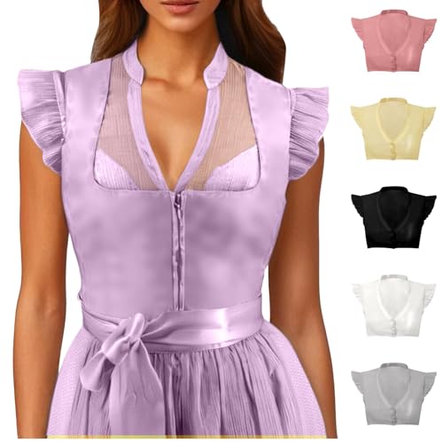Dirndl Bluse Damen Flügelärmel - Trachtenbluse Weiß Dirndlbluse Hochgeschlossen Kurzarm DirndlBlusen V Ausschnitt Trachtenbluse Stehkragen Trachten Oberteil für Oktoberfest Traditionelle Dirndl Bluse Dirndl Bluse Damen Flügelärmel - Trachtenbluse Weiß Dirndlbluse Hochgeschlossen Kurzarm DirndlBlusen V Ausschnitt Trachtenbluse Stehkragen Trachten Oberteil für Oktoberfest Traditionelle Dirndl Bluse von Generisch