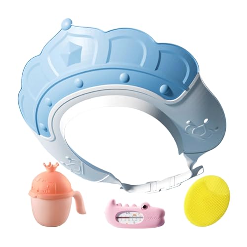 Duschhut für Kinder, Haarwaschschild mit Wassertemperaturanzeige und Shampoo-Becher, Shampoo-Kappe mit Shampoo-Bürste, macht das Kinderbad mehr Spaß Duschhut für Kinder, Haarwaschschild mit Wassertemperaturanzeige und Shampoo-Becher, Shampoo-Kappe mit Shampoo-Bürste, macht das Kinderbad mehr Spaß von Generisch