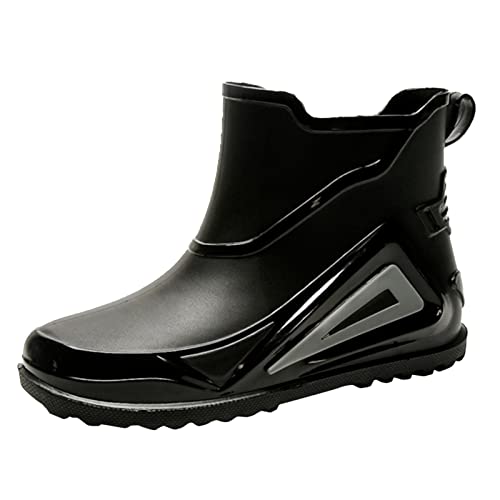 Echte Cowboystiefel für Damen, Outdoor, modisch, Offroad-Bergsteigen, leicht, rutschfest, Regenstiefel, Gummistiefel, Stiefel für Damen, Schwarz , 40 EU von Generisch