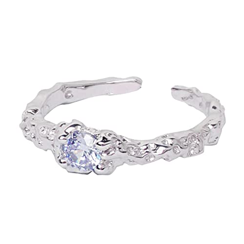 Eheringe für Frauen, unregelmäßiger Ring, violetter Edelstein, Lava, Index, Fingerring, weiblich, cooles Windlicht, luxuriös, kleine Persönlichkeit, Öffnung, verstellbarer Ring, Einheitsgröße, Metall Eheringe für Frauen, unregelmäßiger Ring, violetter Edelstein, Lava, Index, Fingerring, weiblich, cooles Windlicht, luxuriös, kleine Persönlichkeit, Öffnung, verstellbarer Ring, Einheitsgröße, Metall von Generisch