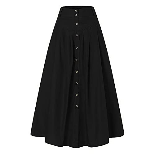 Eleganter Maxirock für Damen, hohe Taille, mit Tasche, Sommer, Basic, lässig, elastisch, A-Linie, Swing, Midi-Länge, Röcke für Reisen, Schwarz , 5XL Eleganter Maxirock für Damen, hohe Taille, mit Tasche, Sommer, Basic, lässig, elastisch, A-Linie, Swing, Midi-Länge, Röcke für Reisen, Schwarz , 5XL von Generisch