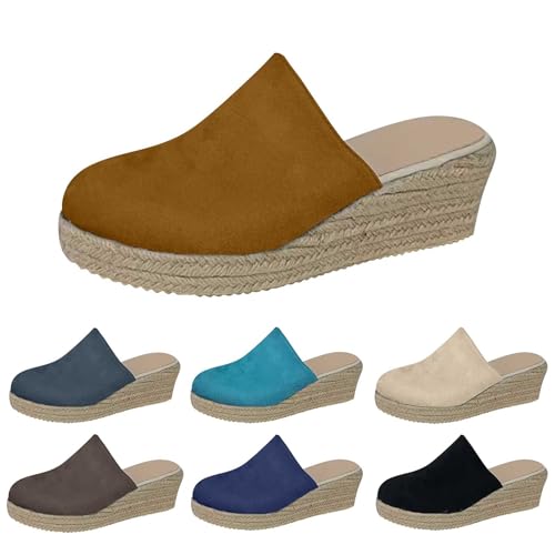 Espadrilles Für Damen Keilabsatz, Schlappen Damen Vorne Geschlossen Outdoorsandalen Atmungsaktives Schuhe Hard Sole Sommerschuhe Hinten Offen Keilsandalen Geflochten Sohle Pantoffeln Espadrilles Für Damen Keilabsatz, Schlappen Damen Vorne Geschlossen Outdoorsandalen Atmungsaktives Schuhe Hard Sole Sommerschuhe Hinten Offen Keilsandalen Geflochten Sohle Pantoffeln von Generisch