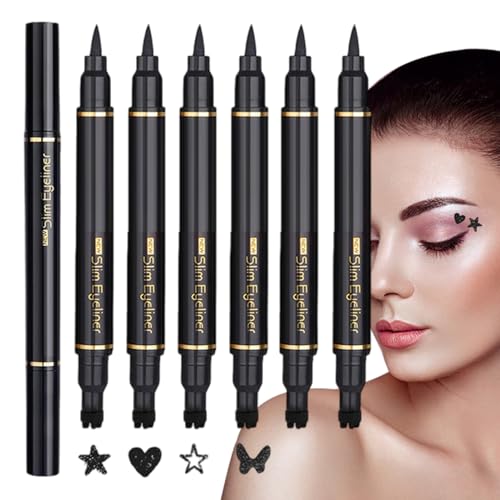Eyeliner-Stempel, 6 x Eyeliner-Stifte, wasserfest, natürliche Präzisionskosmetik für Dating, Reisen, Urlaub, Bühne, Performance, Party Eyeliner-Stempel, 6 x Eyeliner-Stifte, wasserfest, natürliche Präzisionskosmetik für Dating, Reisen, Urlaub, Bühne, Performance, Party von Generisch