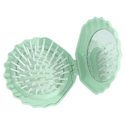 Faltbare Haarbürste - Muschelform Handtaschen Haarbürste - Kopfhaut Massagekamm Mini Schminkspiegel Set für Damen Mädchen Alltag Pflege Haus Bad Dusche Auto Fitness Outdoor Camping Faltbare Haarbürste - Muschelform Handtaschen Haarbürste - Kopfhaut Massagekamm Mini Schminkspiegel Set für Damen Mädchen Alltag Pflege Haus Bad Dusche Auto Fitness Outdoor Camping von Generisch