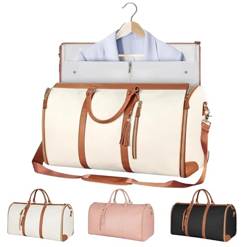 Generisch Faltbare Kleider-Reisetasche, Reise-Kleidertasche, Kleider-Reisetasche für Damen, Handgepäcktasche, Anzug-Reisetaschen für Herren, beige von Generisch