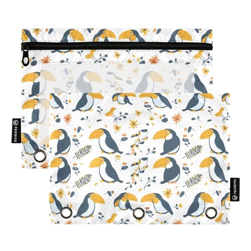 Federmäppchen für 3-Ringbuch, schönes Tukan-Federmäppchen, Kosmetiktasche mit Reißverschluss, transparentes Fenster für Büro, Reisen, Kosmetik, 2 Stück, Schöner Tukan, one sizex2, Aktentasche Federmäppchen für 3-Ringbuch, schönes Tukan-Federmäppchen, Kosmetiktasche mit Reißverschluss, transparentes Fenster für Büro, Reisen, Kosmetik, 2 Stück, Schöner Tukan, one sizex2, Aktentasche von Generisch