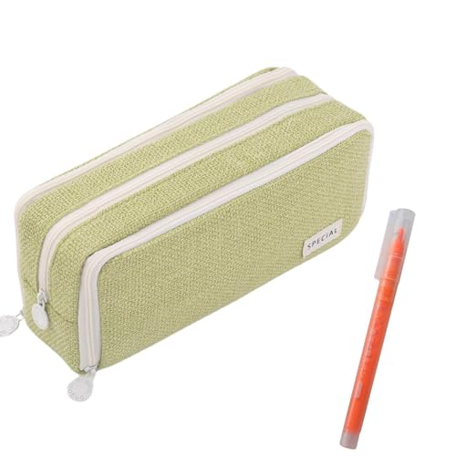 Federmäppchen für die Schule, großes Fassungsvermögen, Stifteetui mit 3 Fächern, Stifthalter für Schule, Haftnotizen, Marker, Radiergummis, grün, Refer to description, Unisex Federmäppchen für die Schule, großes Fassungsvermögen, Stifteetui mit 3 Fächern, Stifthalter für Schule, Haftnotizen, Marker, Radiergummis, grün, Refer to description, Unisex von Generisch