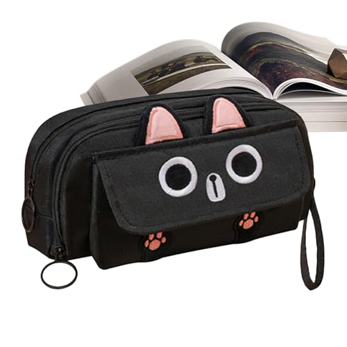 Federmäppchen mit Katzenmotiv, besticktes Katzen-Federmäppchen, Federmäppchen mit Reißverschluss, Schreibtisch-Organizer, ästhetisches Federmäppchen, Schreibwaren-Box für Haftnotizen, Schwarz , Refer Federmäppchen mit Katzenmotiv, besticktes Katzen-Federmäppchen, Federmäppchen mit Reißverschluss, Schreibtisch-Organizer, ästhetisches Federmäppchen, Schreibwaren-Box für Haftnotizen, Schwarz , Refer von Generisch