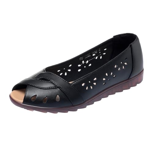 Fischmund Mund Schuhe Sandalen Damen Sommer, Ausgehöhlt Offener Zehen Flach Sandalen Leichte Bequeme Walkingschuhe Elegant Mit Absatz Pumps Schuhe Low Wedge Sandaletten Aushöhlen Freizeitschuhe Fischmund Mund Schuhe Sandalen Damen Sommer, Ausgehöhlt Offener Zehen Flach Sandalen Leichte Bequeme Walkingschuhe Elegant Mit Absatz Pumps Schuhe Low Wedge Sandaletten Aushöhlen Freizeitschuhe von Generisch