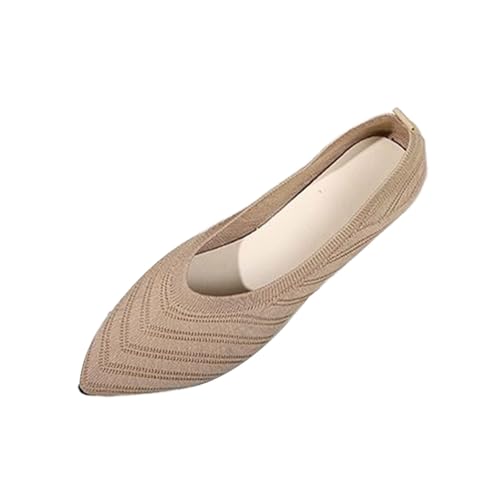 Flache Damen-Schuhe, bequem, gestrickt, Anzugschuhe, Keilabsatz, Fußgewölbeunterstützung, Walking, Business, khaki, 36.5 EU Flache Damen-Schuhe, bequem, gestrickt, Anzugschuhe, Keilabsatz, Fußgewölbeunterstützung, Walking, Business, khaki, 36.5 EU von Generisch
