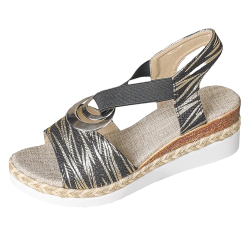 Flache Plateau-Sandalen für Damen, Keilsandalen, Bohemian-Schuhe, Espadrilles-Sandalen, Fischmund, offener Zehenbereich, Slingback-Schuhe, elegante Damenschuhe, Sommerschuhe, Strandschuhe Flache Plateau-Sandalen für Damen, Keilsandalen, Bohemian-Schuhe, Espadrilles-Sandalen, Fischmund, offener Zehenbereich, Slingback-Schuhe, elegante Damenschuhe, Sommerschuhe, Strandschuhe von Generisch
