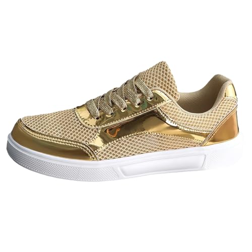 Flache Schuhe Damen Elegant Sportschuhe Damen Sommer Elegant Laufschuhe Mesh Joggingschuhe Atmungsaktive Turnschuhe Bequeme Sport Bord Schuhe Rutschfeste Trekkingschuhe Gold Silber Sneaker Schnürer Flache Schuhe Damen Elegant Sportschuhe Damen Sommer Elegant Laufschuhe Mesh Joggingschuhe Atmungsaktive Turnschuhe Bequeme Sport Bord Schuhe Rutschfeste Trekkingschuhe Gold Silber Sneaker Schnürer von Generisch