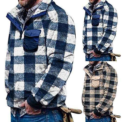 Flanell Jacke Herren Gefüttert Winter 4Xl Langarm Arbeitshemd Holzfäller Jacke 4Xl Langarm Langarmhemd Rot Karo Schwarz Hemdjacke Übergröße 5Xl Slim Fit Flanellhemd Holzfällerhemd Lumberjacket von Generisch