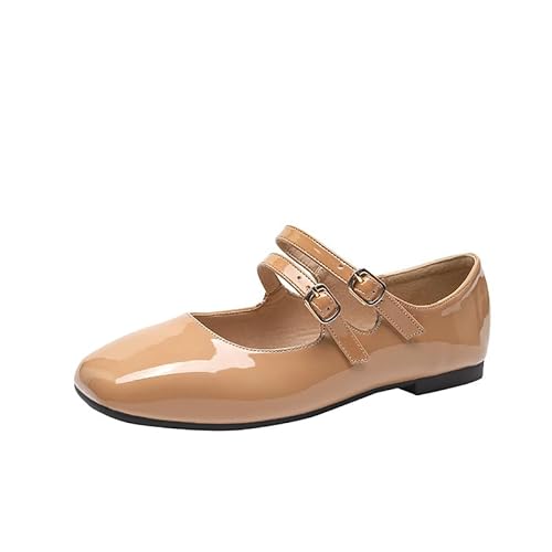 Frauen-Doppelschnalle-Ballett-Wohnungen, klassischer Mary Jane-Stil, Bequeme, Elegante, Aber lässige, einfache Slip-on-Flachschuhe Frauen-Doppelschnalle-Ballett-Wohnungen, klassischer Mary Jane-Stil, Bequeme, Elegante, Aber lässige, einfache Slip-on-Flachschuhe von Generisch