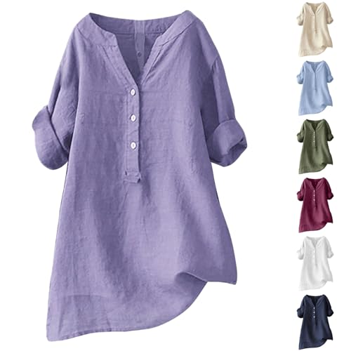 Freizeitkleid Damen Elegant - Leinenkleid Damen Sommer Große Größen Musselin Kleid Knopfleiste Hemdblusenkleid 3/4-Arm Strandkleid V-Ausschnitt Shirtkleid Blusenkleid Musselin Strandkleid Sommerkleid Freizeitkleid Damen Elegant - Leinenkleid Damen Sommer Große Größen Musselin Kleid Knopfleiste Hemdblusenkleid 3/4-Arm Strandkleid V-Ausschnitt Shirtkleid Blusenkleid Musselin Strandkleid Sommerkleid von Generisch