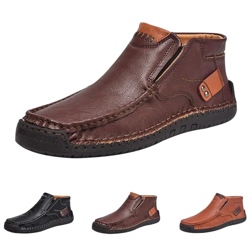 Freizeitschuhe Herren Leder, Herren Wanderschuhe Ohne Schnürung Slipper Superweiches Pu Leder Sneaker Slip-On Schuhe Low Top Lederschuhe Halbschuhe Flache Mokassins Loafers Lässige Sportschuhe Freizeitschuhe Herren Leder, Herren Wanderschuhe Ohne Schnürung Slipper Superweiches Pu Leder Sneaker Slip-On Schuhe Low Top Lederschuhe Halbschuhe Flache Mokassins Loafers Lässige Sportschuhe von Generisch
