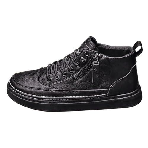 Freizeitschuhe Herren Mit ReißVerschluss Leather Schuhe - Plateau rutschfeste Arbeitsschuhe Sneaker - High Top Business Schuhe Lederschuhe - Einfarbig Slip On Turnschuhe Walkingschuhe Freizeitschuhe Herren Mit ReißVerschluss Leather Schuhe - Plateau rutschfeste Arbeitsschuhe Sneaker - High Top Business Schuhe Lederschuhe - Einfarbig Slip On Turnschuhe Walkingschuhe von Generisch