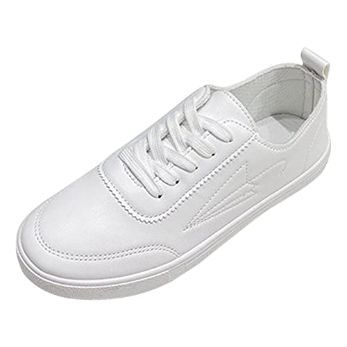 Freizeitschuhe für Herren, Größe 47, modische Damen-Freizeitschuhe, flache Schnürung, runde Zehenpartie, bequemer Regenschirm-Druck, Freizeitschuhe, niedliche Schuhe für Damen, weiß, 38.5 EU von Generisch