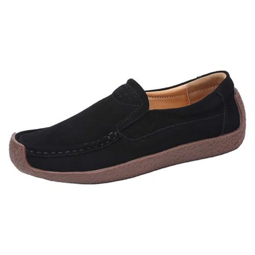 Frühlings- und Herbstmode Wildleder Sojabohnen Damenschuhe Damen Niedriger Absatz Bequeme Freizeitschuhe Vegan Herren, Schwarz , 36.5 EU Frühlings- und Herbstmode Wildleder Sojabohnen Damenschuhe Damen Niedriger Absatz Bequeme Freizeitschuhe Vegan Herren, Schwarz , 36.5 EU von Generisch