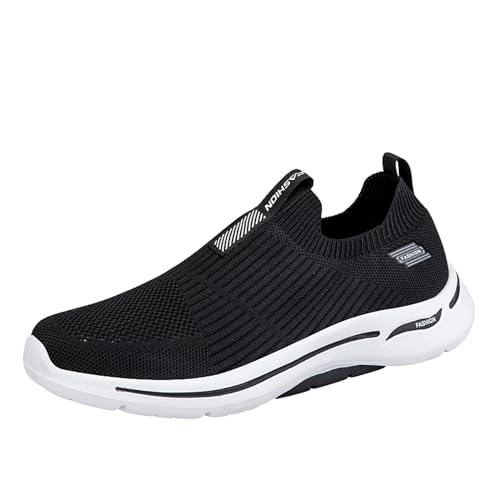 Frühlingsschuhe Damen Elegant, Sneaker Damen Schwarz Mesh Fitnessschuhe Atmungsaktiv Straßenlaufschuhe Casual Trekkingschuhe rutschfest Outdoorschuhe Solid Color Halbschuhe Slip On Walkingschuhe von Generisch