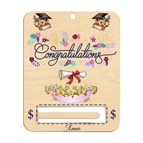 Geldaufbewahrungskarte zum Schulabschluss, 2024 Congrats Graduation Cash Storage Organizer – Partyzubehör für Grundschule, Mittelschule, High School, Collage von Generisch