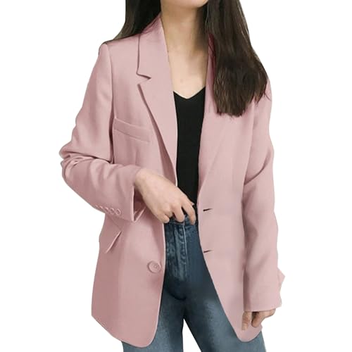Generico Blazer Damen Curvy Elegante Zeremonie Anzugjacken und Blazer für Damen Winter Leichte Tailleur Jacke Temperament Sommer Blazer Damen mit Revers einfarbig Mantel, Rosa, 5XL Plus Generico Blazer Damen Curvy Elegante Zeremonie Anzugjacken und Blazer für Damen Winter Leichte Tailleur Jacke Temperament Sommer Blazer Damen mit Revers einfarbig Mantel, Rosa, 5XL Plus von Generisch
