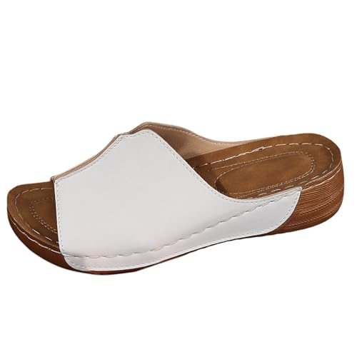 Generico Orthopädische Hausschuhe für Damen, Zuhause, lässig, offene Sandalen, Obermaterial aus Leder, Sandalen, Bogenstütze, bequem, Platform, Sportschuhe, Outdoor, Schuhe mit Keilabsatz, für Meer Generico Orthopädische Hausschuhe für Damen, Zuhause, lässig, offene Sandalen, Obermaterial aus Leder, Sandalen, Bogenstütze, bequem, Platform, Sportschuhe, Outdoor, Schuhe mit Keilabsatz, für Meer von Generisch