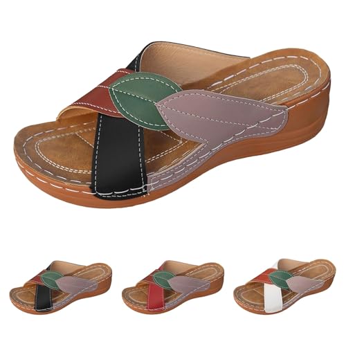 Generico Orthopädische Sandalen für Damen, lässig, Angebot, offene Sandalen mit Keilabsatz, rutschfeste Sandalen, Gummi, weiche Sohle, Platform Slipper, Outdoor, leicht, Schuhe, Unterstützung, Bogen Generico Orthopädische Sandalen für Damen, lässig, Angebot, offene Sandalen mit Keilabsatz, rutschfeste Sandalen, Gummi, weiche Sohle, Platform Slipper, Outdoor, leicht, Schuhe, Unterstützung, Bogen von Generisch
