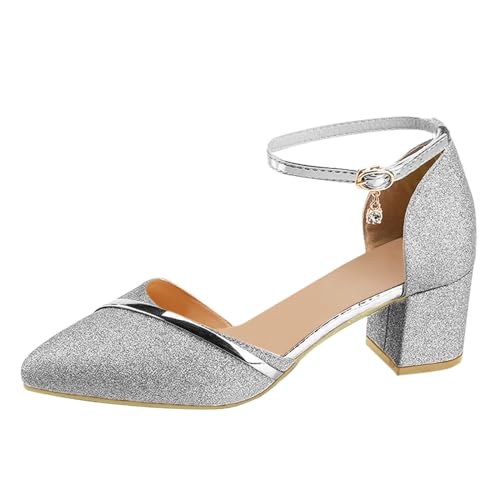Generico Sandalen mit hohem Absatz Sandalen Damen Sexy Partyschuhe mit verstellbarem Riemen Sexy Schuhe High Heels Mode Frühling Sommer mit Schnalle für Hochzeit Party 10 cm Heels, silber / schwarz Generico Sandalen mit hohem Absatz Sandalen Damen Sexy Partyschuhe mit verstellbarem Riemen Sexy Schuhe High Heels Mode Frühling Sommer mit Schnalle für Hochzeit Party 10 cm Heels, silber / schwarz von Generisch