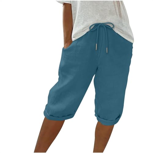 Generisch 3/4 Hose Damen,Damenhosen Sommer,Sommerhose Damen Leicht Sommer Einfarbig Kurze Hosen Leinenhose Mit Kordelzug Casual Pants Bequeme Freizeithose Frauen Elegant Strandhose Generisch 3/4 Hose Damen,Damenhosen Sommer,Sommerhose Damen Leicht Sommer Einfarbig Kurze Hosen Leinenhose Mit Kordelzug Casual Pants Bequeme Freizeithose Frauen Elegant Strandhose von Generisch