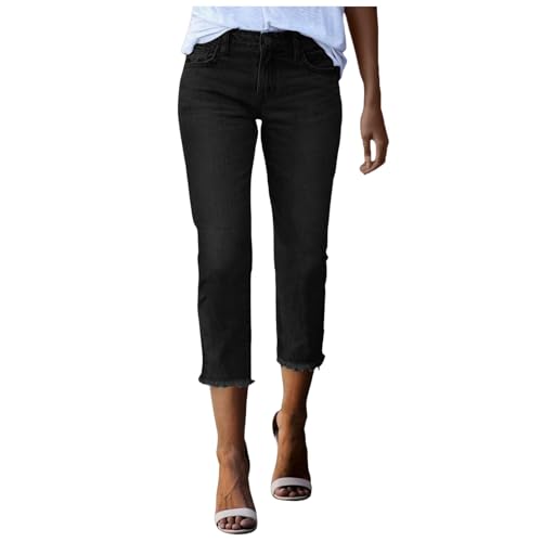 Generisch 3/4 Hose Damen Sommer, 3/4 Hose Damen Capri Jeans Leggings 7/8 Stretch High Waist Jeggings Mom Boyfriend Dreiviertel Hose Sommer Skinny Sommerjeans Leicht Caprihose, Schwarz, L Generisch 3/4 Hose Damen Sommer, 3/4 Hose Damen Capri Jeans Leggings 7/8 Stretch High Waist Jeggings Mom Boyfriend Dreiviertel Hose Sommer Skinny Sommerjeans Leicht Caprihose, Schwarz, L von Generisch