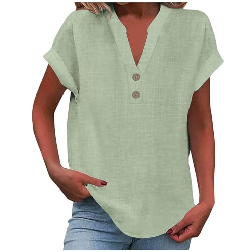 Generisch Angebote des Tages Heute,Leinenbluse Damen Elegante Kurzarm Baumwolle Leinen Tshirt Leinenshirt Oversized Lässiges Musselin Oberteile Button Down Hemdbluse Tunika Top Sommer Generisch Angebote des Tages Heute,Leinenbluse Damen Elegante Kurzarm Baumwolle Leinen Tshirt Leinenshirt Oversized Lässiges Musselin Oberteile Button Down Hemdbluse Tunika Top Sommer von Generisch
