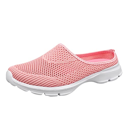 Generisch Atmungsaktive Schnürschuhe für Damen, Flache Freizeitschuhe, Unisex, leichte Arbeitsschuhe, sportliche, atmungsaktive Arbeitsschuhe (Pink, 39) von Generisch