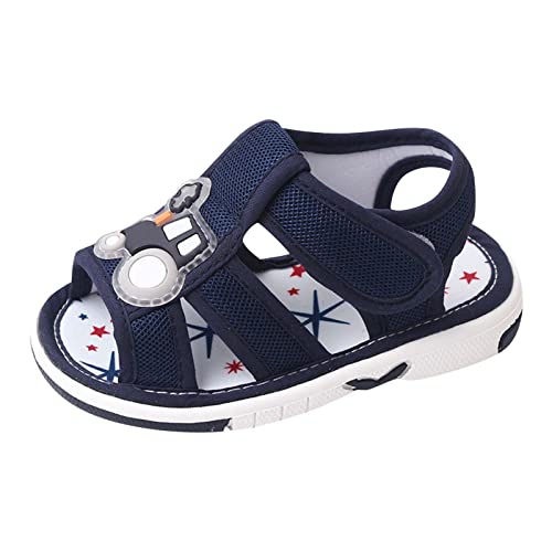 Generisch Baby Lauflernschuhe Sommer Kinder Kleinkind Schuhe Mädchen Sandalen Flachboden Anti Open To Rutschfest Atmungsaktiv Weich Bequem Cartoon Auto Hammerstein Schuhe (Blue, 24 Toddler) von Generisch