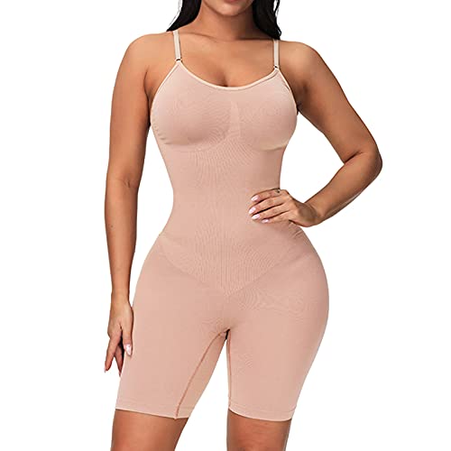 Generisch Bodys für Damen Stark Formend Sexy Shape Body Skims Elegant Bauchweg Shapewear Body Shaper String Body Bodysuit Fit Bodyshaper Baumwolle Beige Miederbody Bodys von Generisch