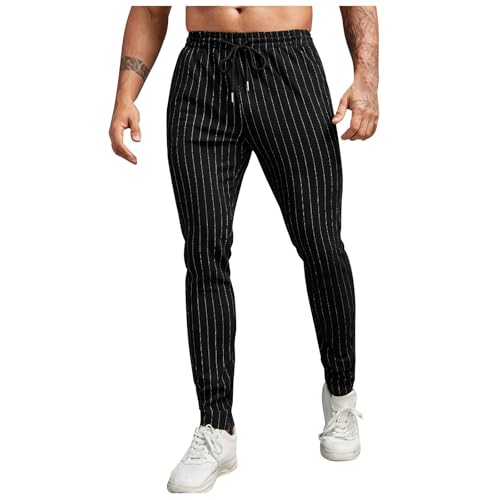 Generisch Chino Hosen Herren Nadelstreifen Business Hose mit Kordelzug Schmale Passform Anzughose Elegant Business Stoffhose Atmungsaktiv Wanderhose Slim fit Jogginghose Modisch Streetwear Generisch Chino Hosen Herren Nadelstreifen Business Hose mit Kordelzug Schmale Passform Anzughose Elegant Business Stoffhose Atmungsaktiv Wanderhose Slim fit Jogginghose Modisch Streetwear von Generisch